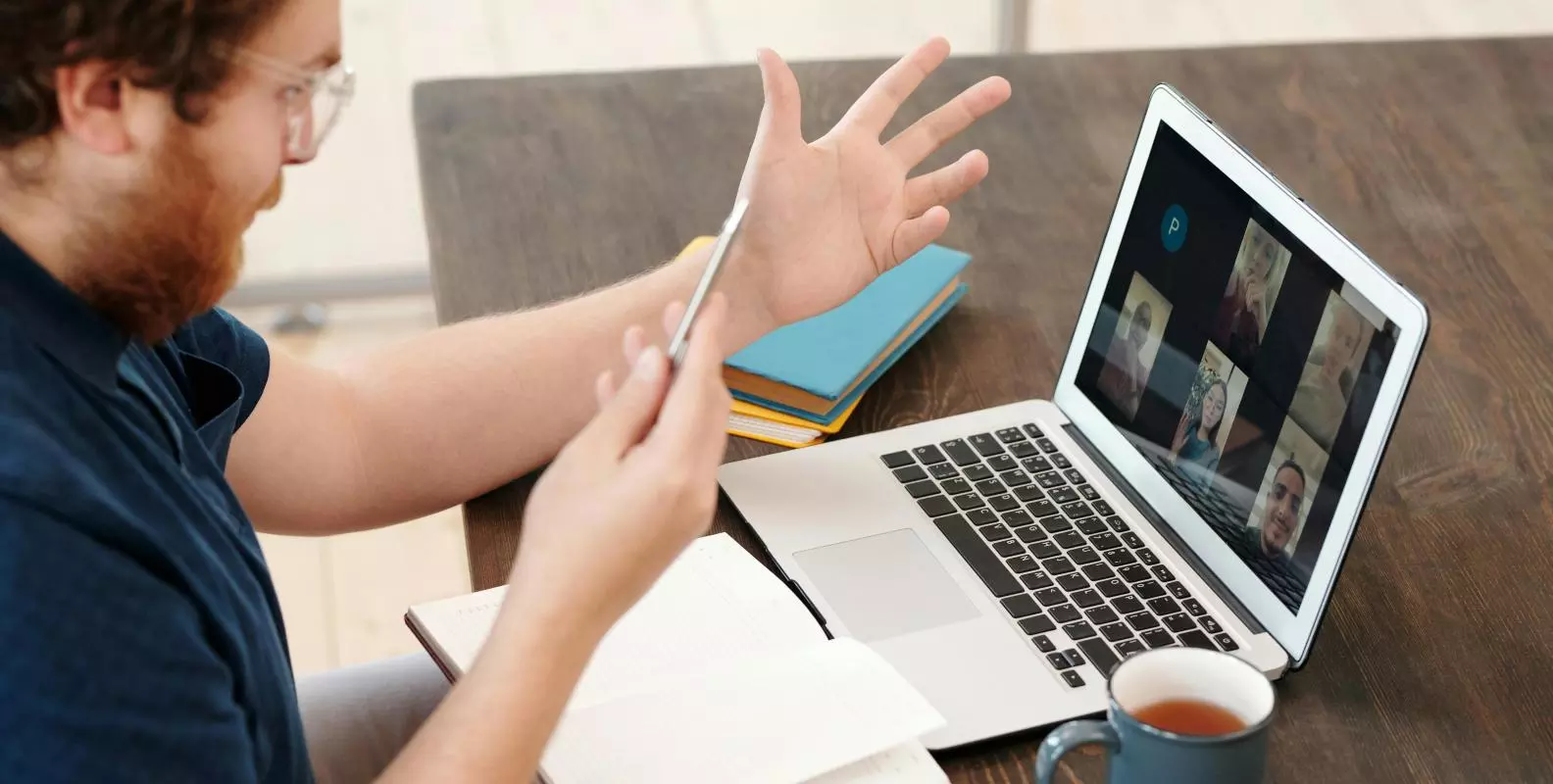 Image of a Man Doing Online Class